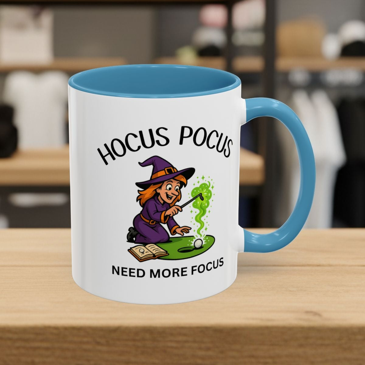 Hocus Pocus, Need More Focus - Golf Mug - 11oz in Light Blue