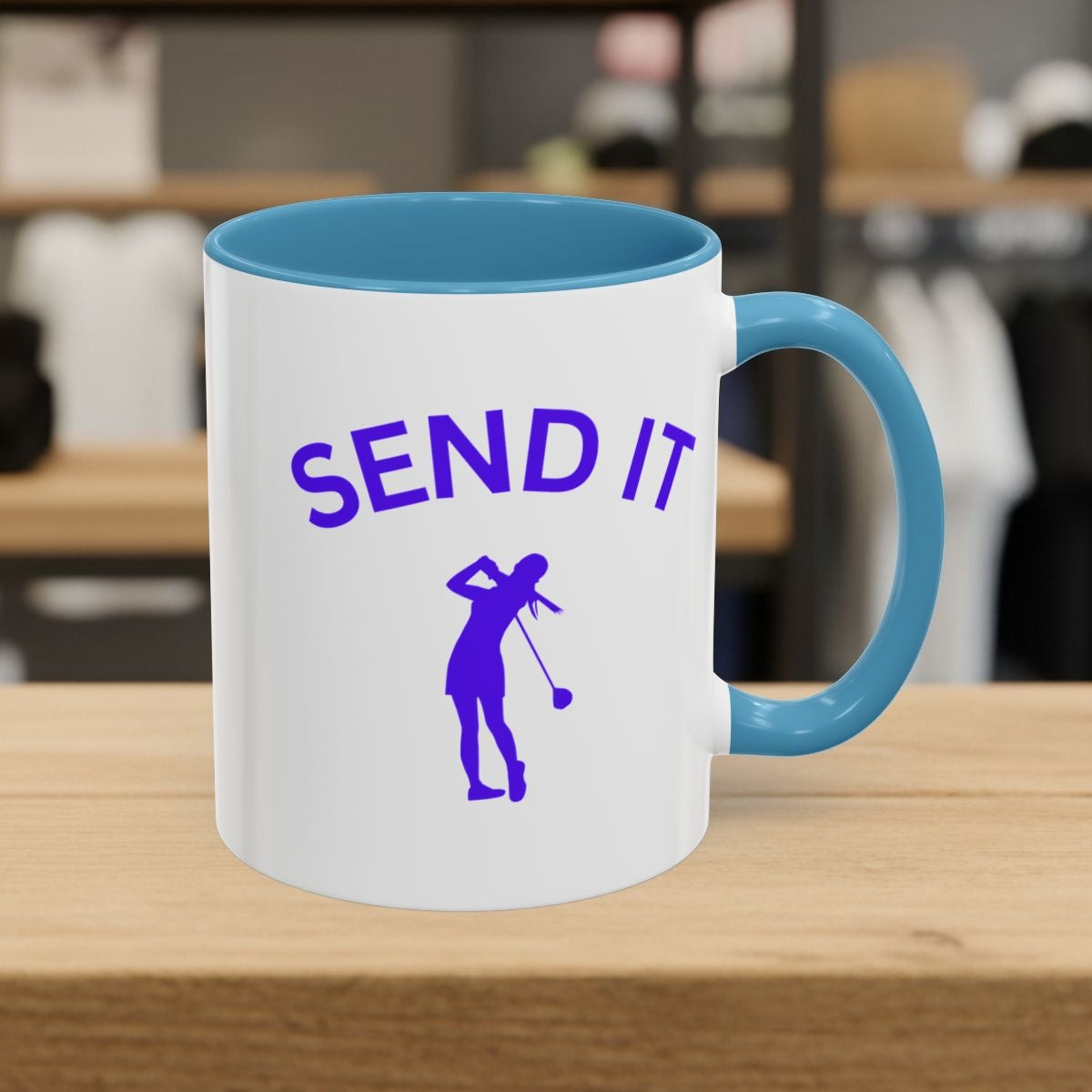 SEND IT (Female) - Golf Mug - 11oz in Light Blue