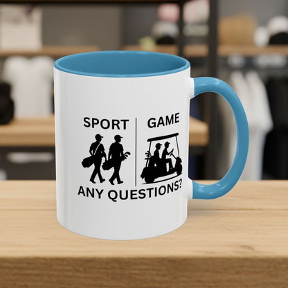 SPORT vs. GAME (Male) - Golf Mug - 11oz in Light Blue