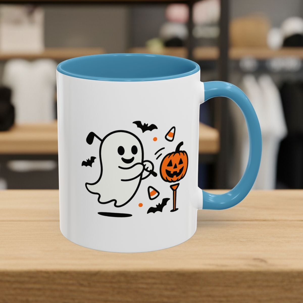 Ghost Tee Off - Golf Mug - 11oz in Light Blue