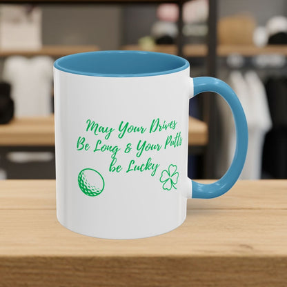 May Your Drives Be Long & Your Putts Be Lucky 🍀 - Golf Mug - 11oz in Light Blue