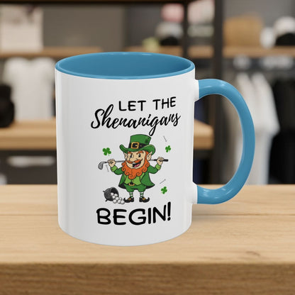 Let The Shenanigans Begin - Golf Mug - 11oz in Light Blue