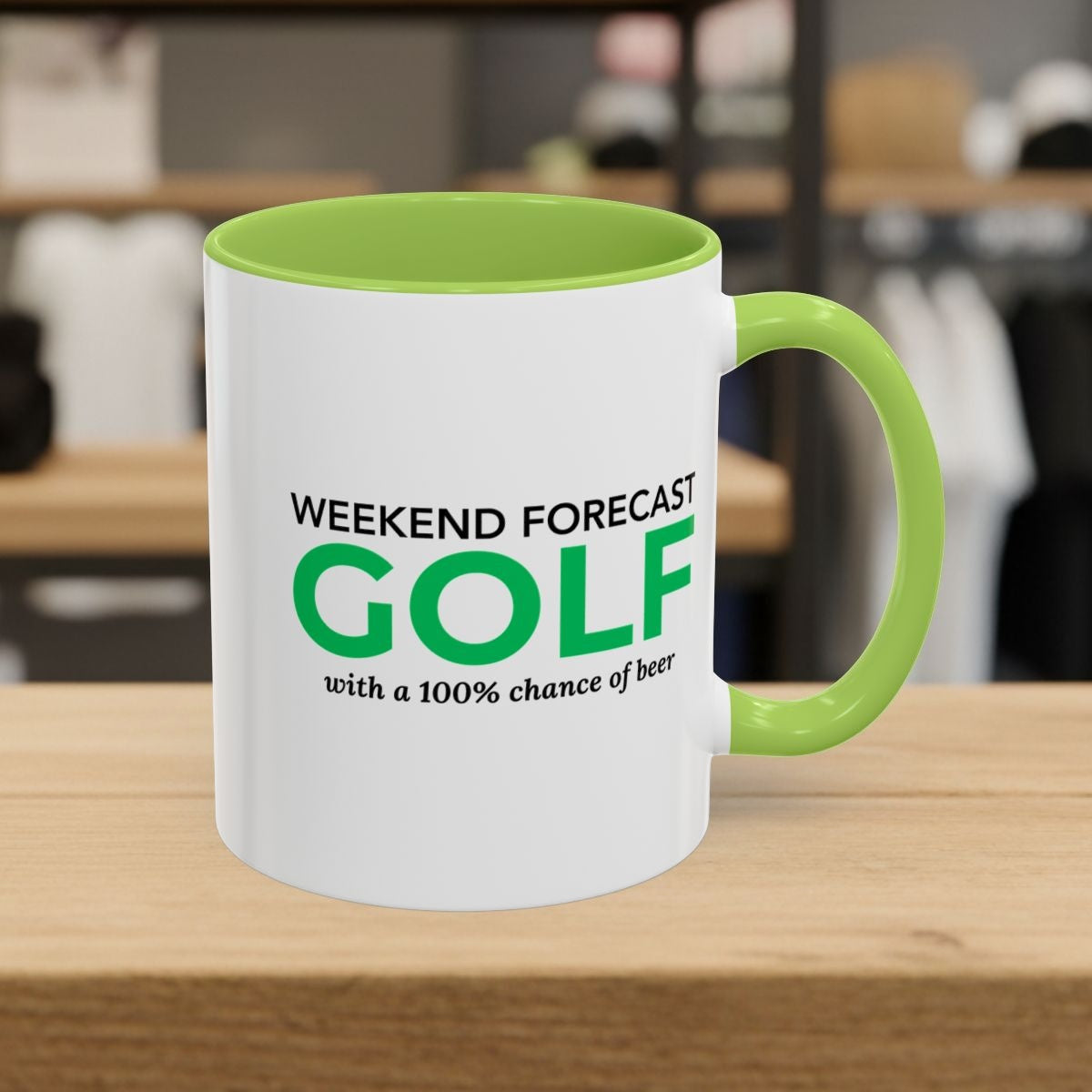 Weekend Forecast - Golf Mug - 11oz in Light Green