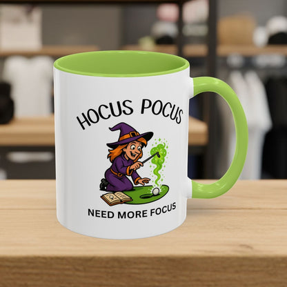 Hocus Pocus, Need More Focus - Golf Mug - 11oz in Light Green