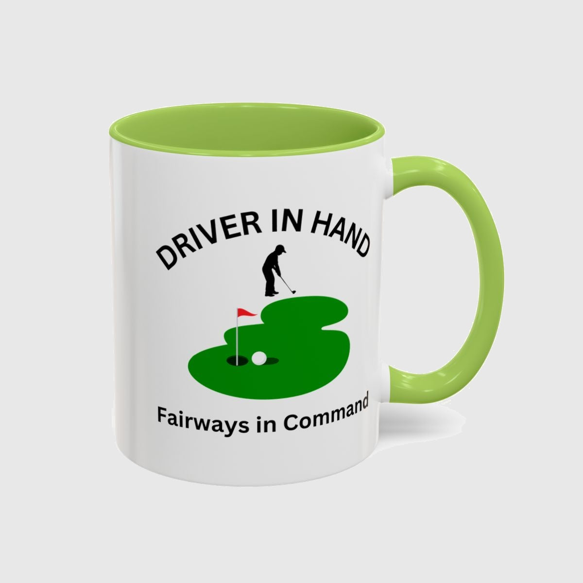 Driver in Hand - Fairways in Command (Male) - Golf Mug in Light Green