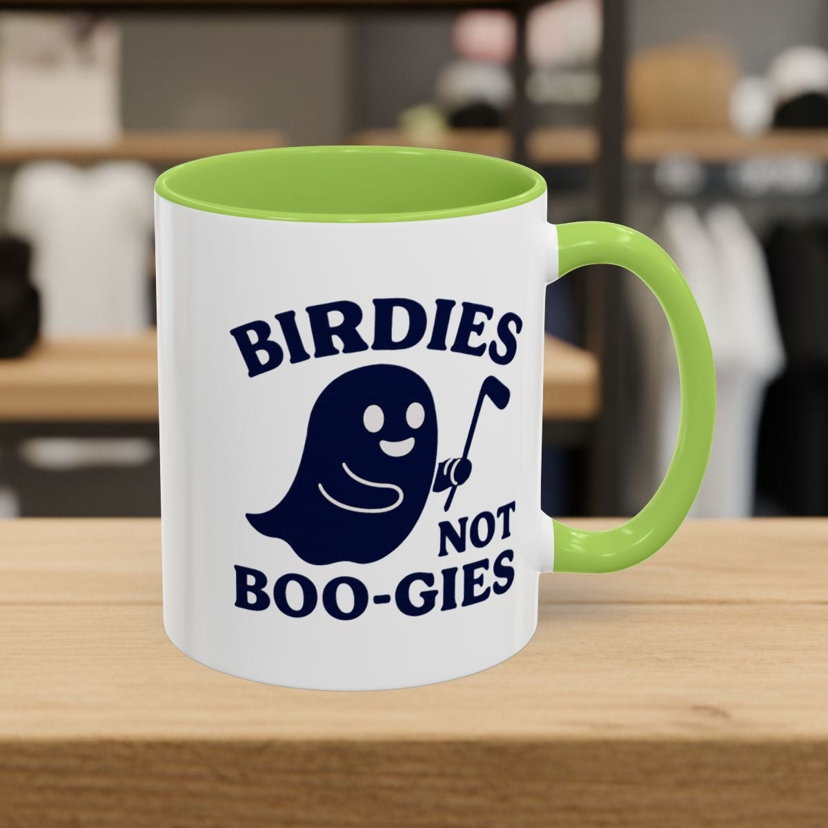 Birdies not BOO-GIES - Golf Mug - 11oz in Light Green
