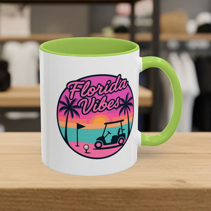 Golf Vibes - Florida Sunshine Edition - Golf Mug - 11oz in Light Green