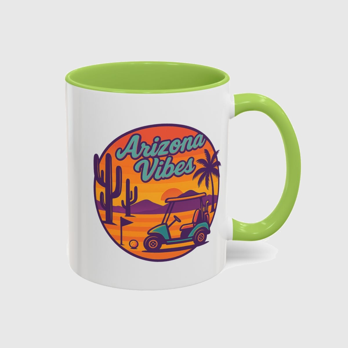 Golf Vibes - Arizona - Desert Edition Golf Destination - Golf Mug in Light Green
