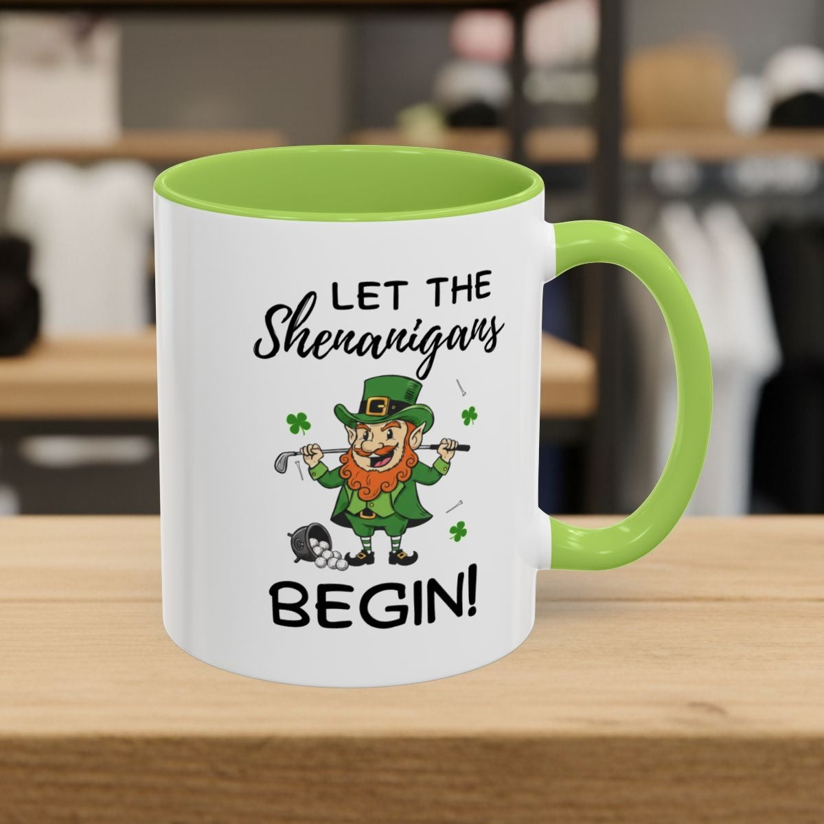 Let The Shenanigans Begin - Golf Mug - 11oz in Light Green