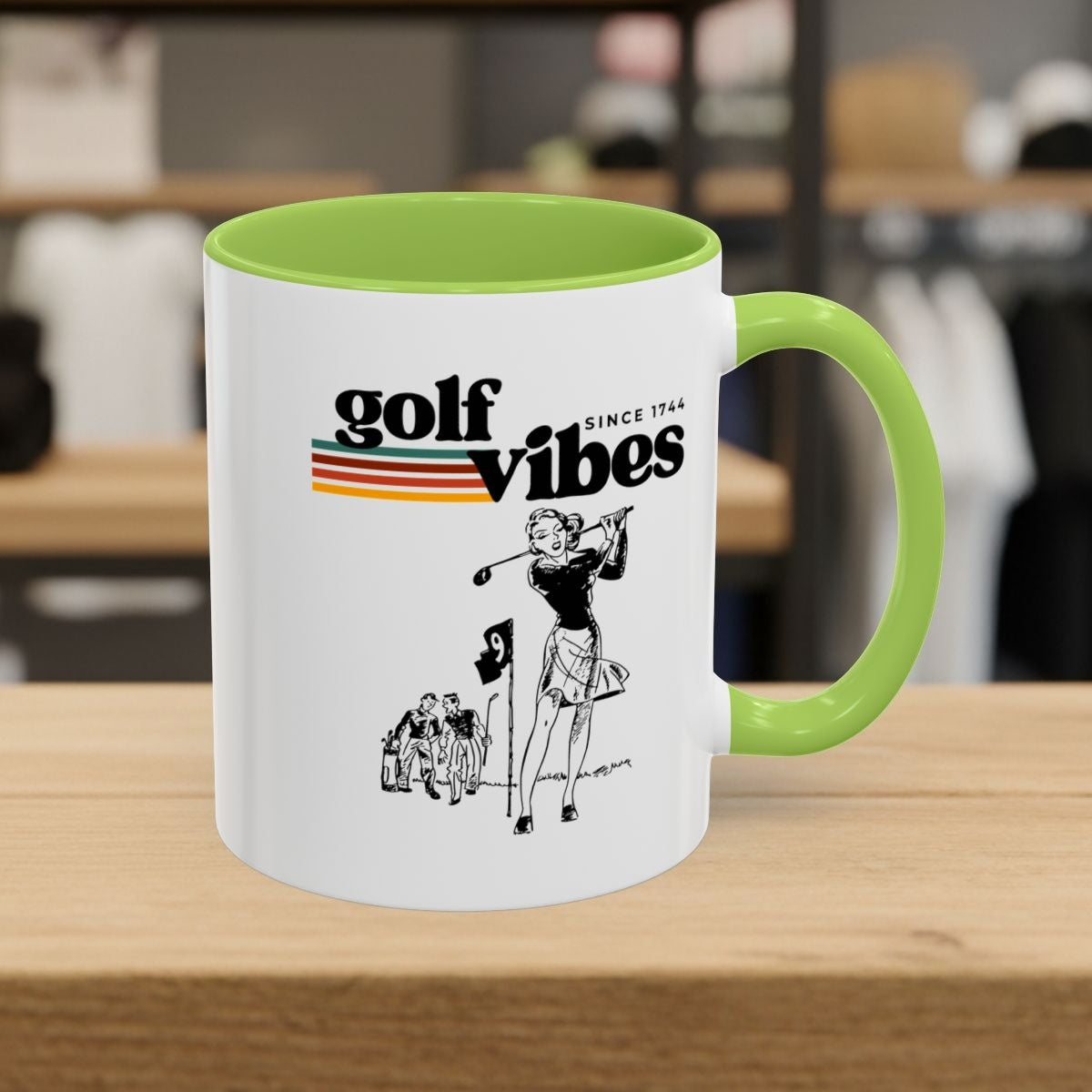 Golf Vibes Retro - Golf Mug - 11oz in Light Green