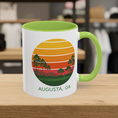 Retro Sunset - Augusta - Golf Mug in Light Green