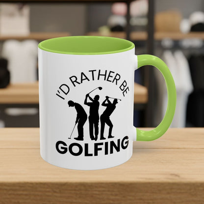 I'd Rather Be Golfing - Golf Mug - 11oz in Light Green