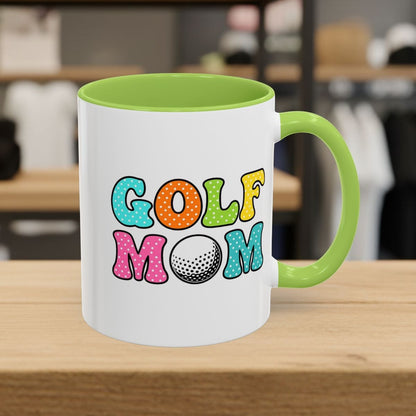 BUBBLY GOLF MOM, Polka Dot Pop - Golf Mug in Light Green
