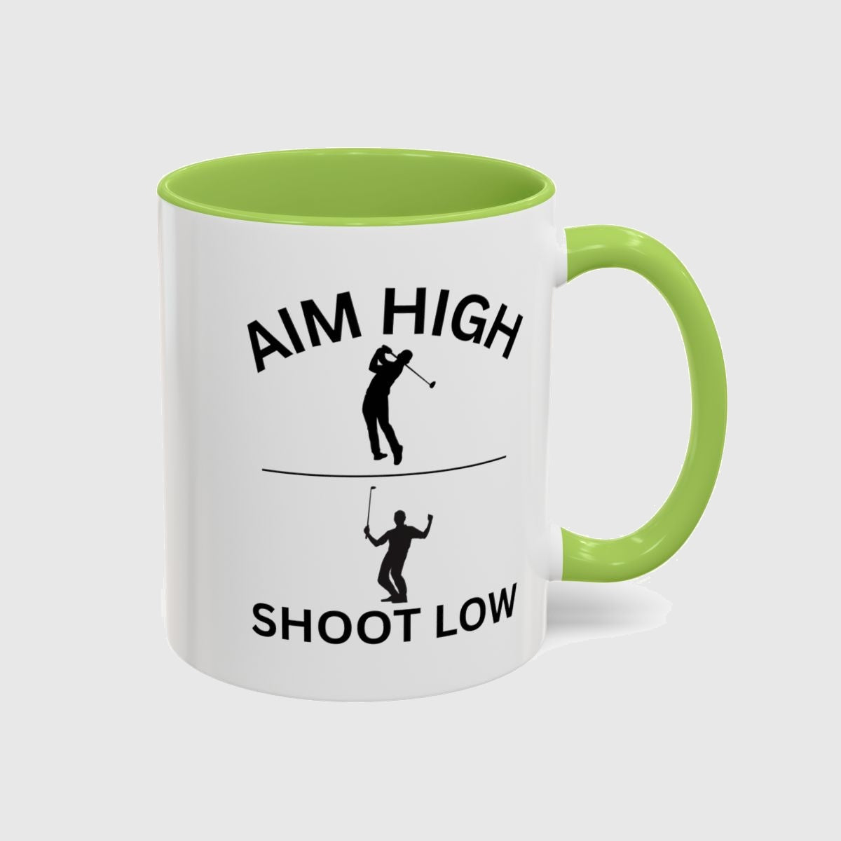 Aim High - Shoot Low (Male) - Golf Mug in Light Green