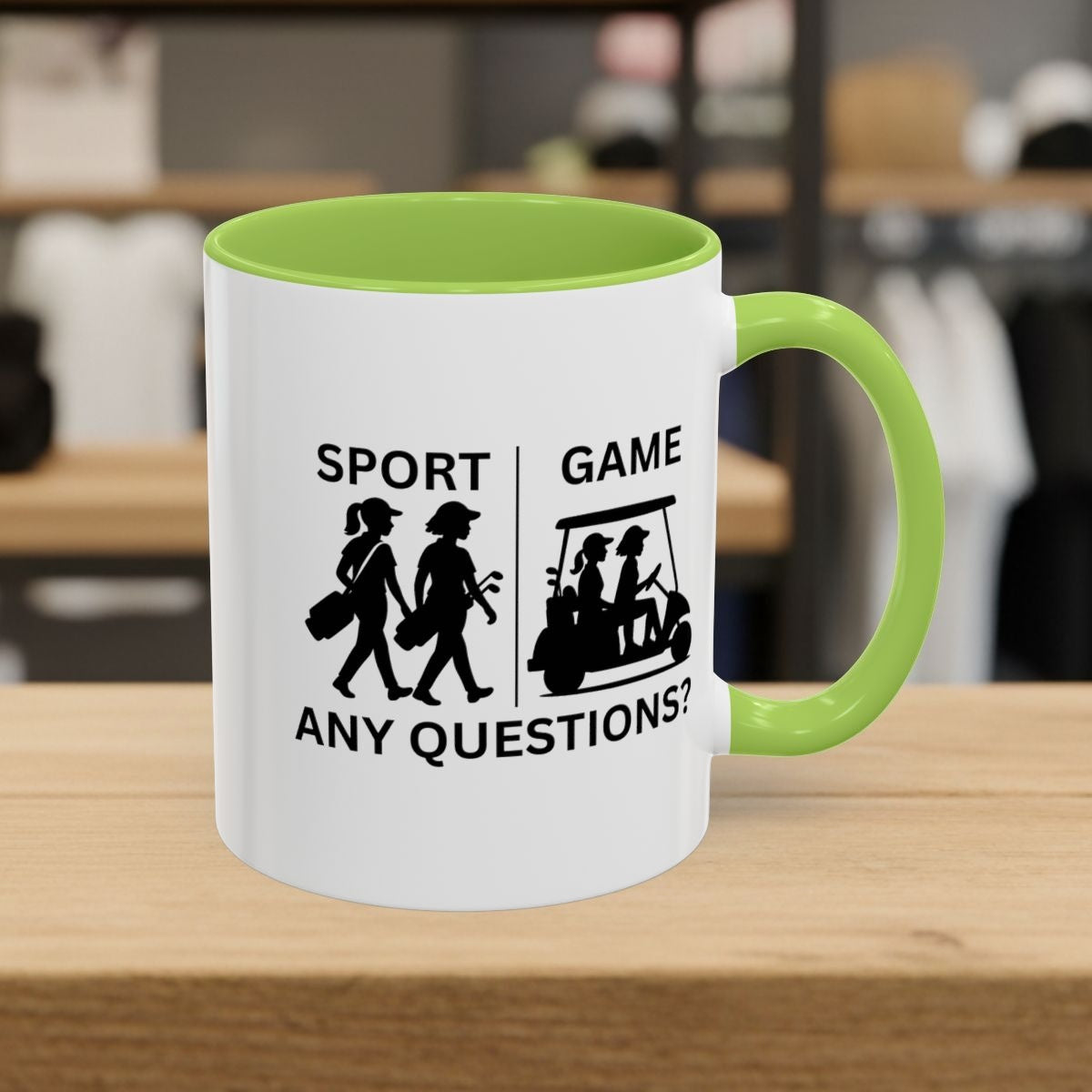 SPORT vs. GAME (Female) - Golf Mug - 11oz in Light Green