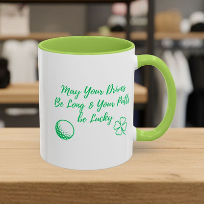 May Your Drives Be Long & Your Putts Be Lucky 🍀 - Golf Mug - 11oz in Light Green