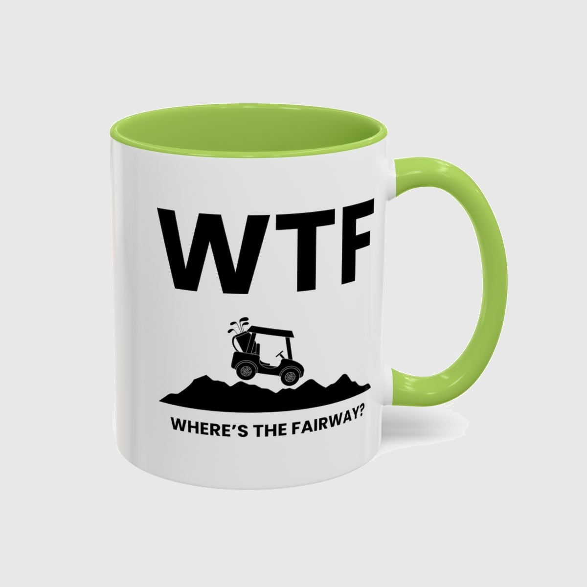 WTF - Where's the Fairway - Golf Mug in Light Green