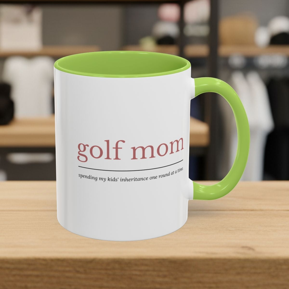 Golf Mom: Inheritance - Golf Mug - 11oz in Light Green