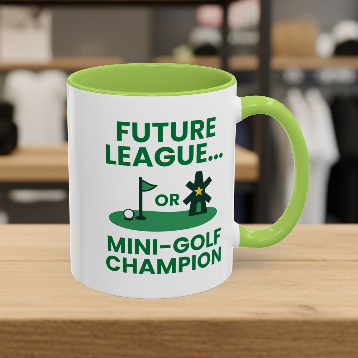 Future League or Mini-Golf Champion - Golf Mug - 11oz in Light Green