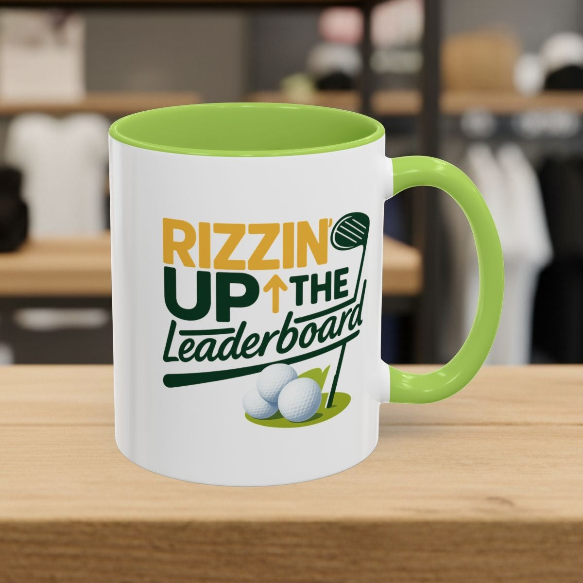 Rizzin' Up The Leaderboard - Golf Mug - 11oz in Light Green