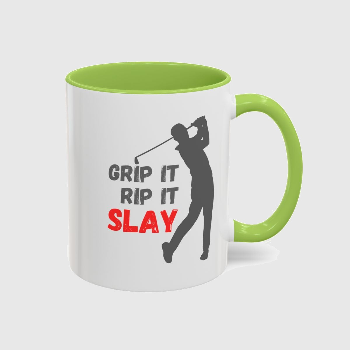GRIP IT, RIP IT, SLAY (Male) - Golf Mug in Light Green