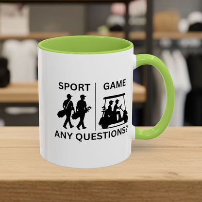 SPORT vs. GAME (Male) - Golf Mug - 11oz in Light Green