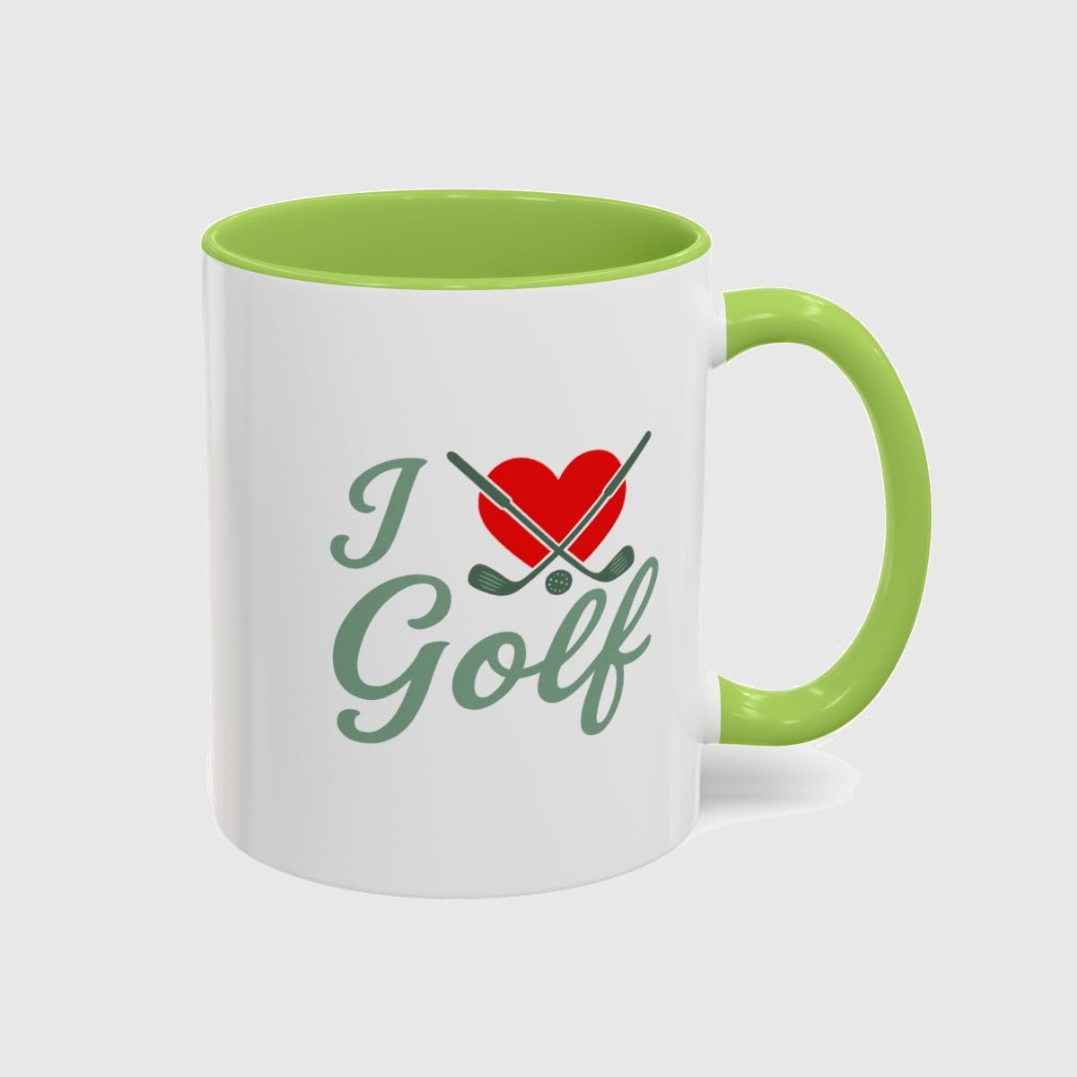 I Love Golf - Golf Mug in Light Green