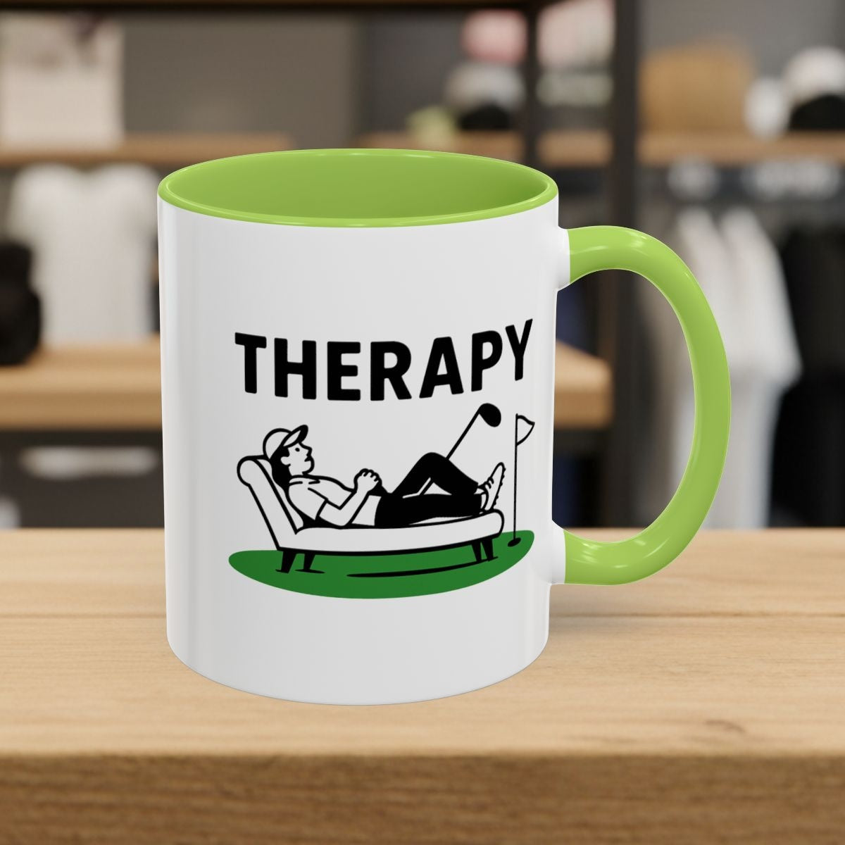 Golf Therapy - Golf Mug - 11oz in Light Green