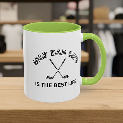 Golf Dad Life is the Best Life - Golf Mug - 11oz in Light Green