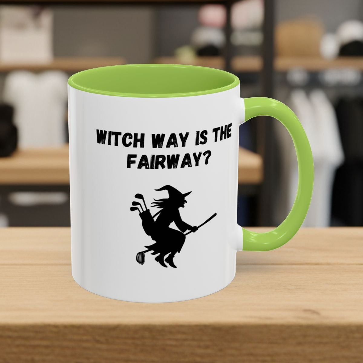 Witch Way is the Fairway - Golf Mug - 11oz in Light Green