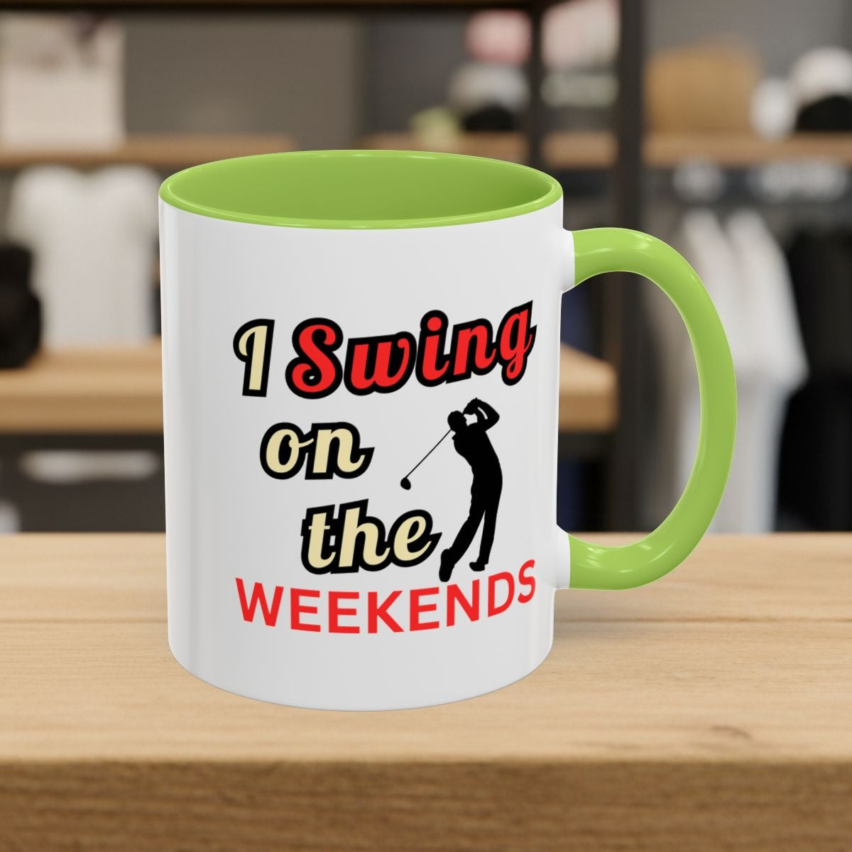 I Swing on the Weekends - Golf Mug - 11oz in Light Green