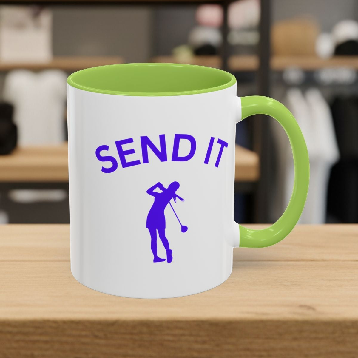 SEND IT (Female) - Golf Mug - 11oz in Light Green