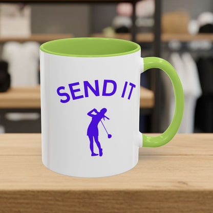 SEND IT (Female) - Golf Mug - 11oz in Light Green