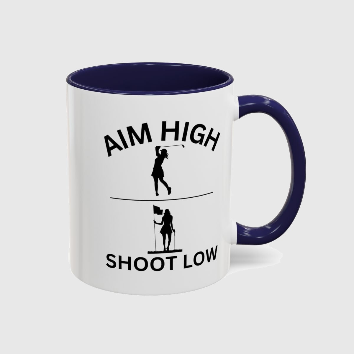 Aim High - Shoot Low (Female) - Golf Mug in Navy