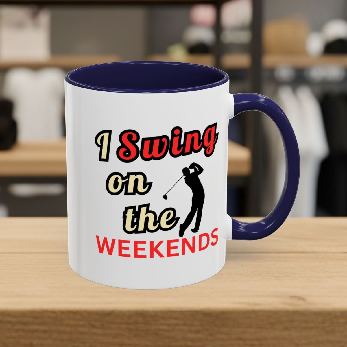 I Swing on the Weekends - Golf Mug - 11oz in Navy