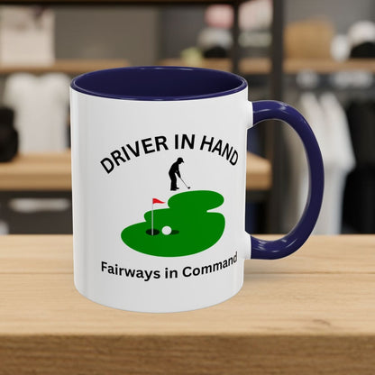 Driver in Hand - Fairways in Command (Male) - Golf Mug - 11oz in Navy