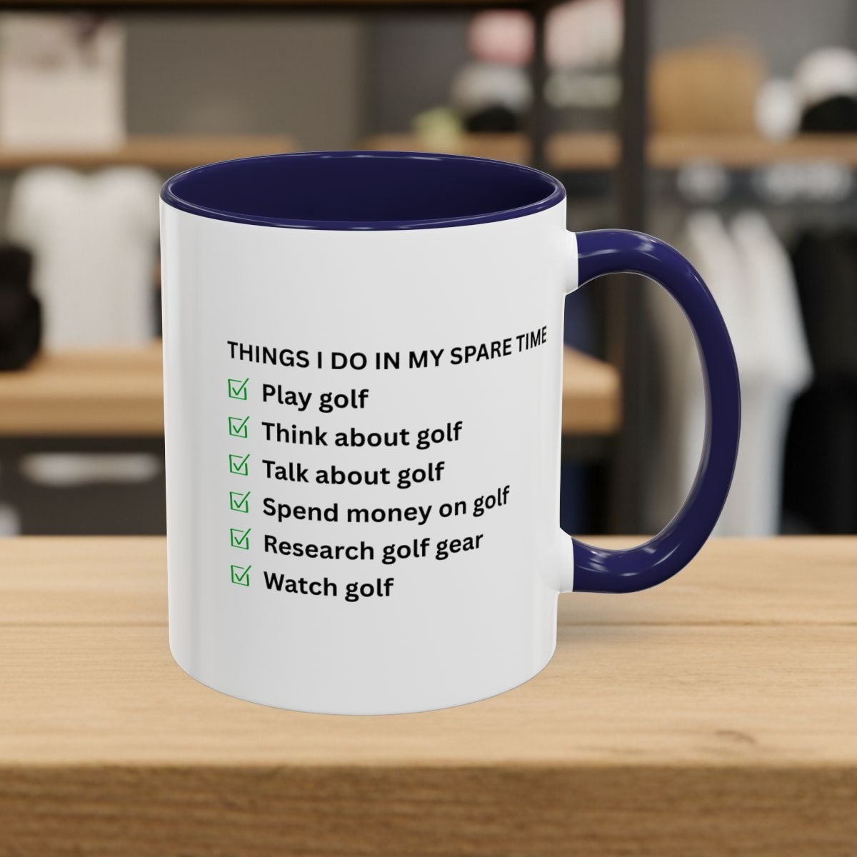 Things I Do In My Spare Time - Golf Mug - 11oz in Navy