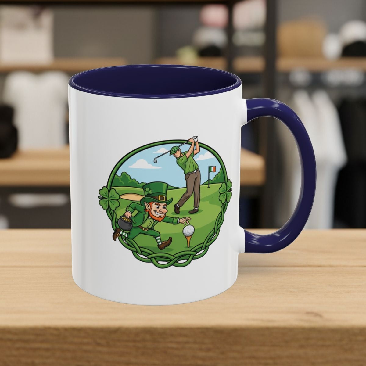 The Leprechaun Stole My Ball! - Golf Mug - 11oz in Navy