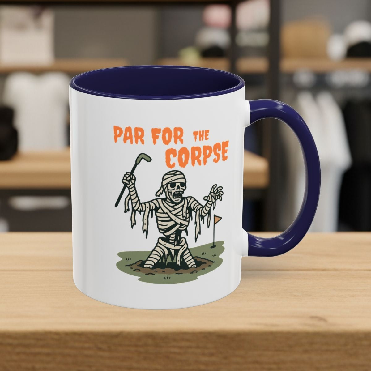 Par for the Corpse - Golf Mug - 11oz in Navy