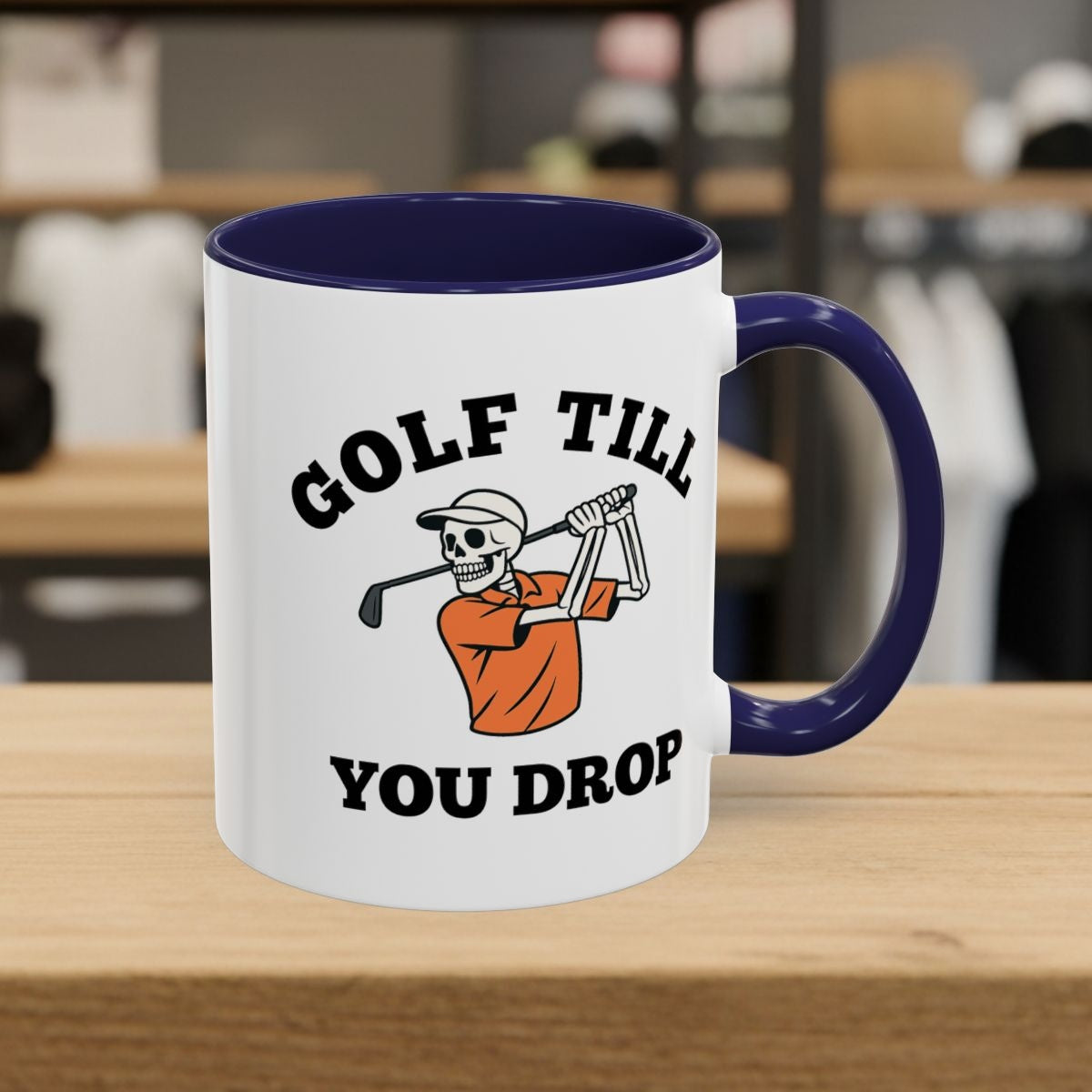 Golf Till You Drop - Golf Mug - 11oz in Navy
