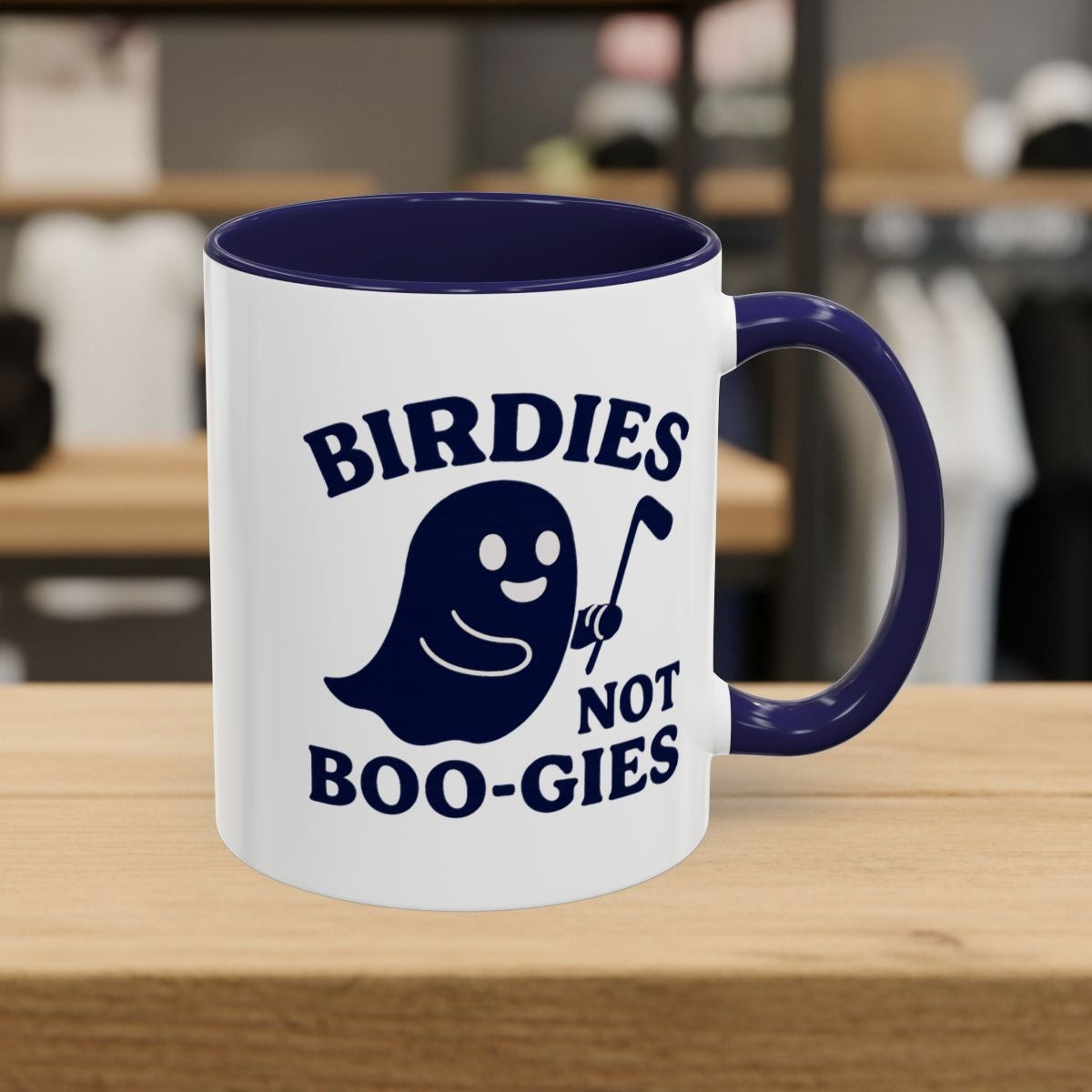 Birdies not BOO-GIES - Golf Mug - 11oz in Navy