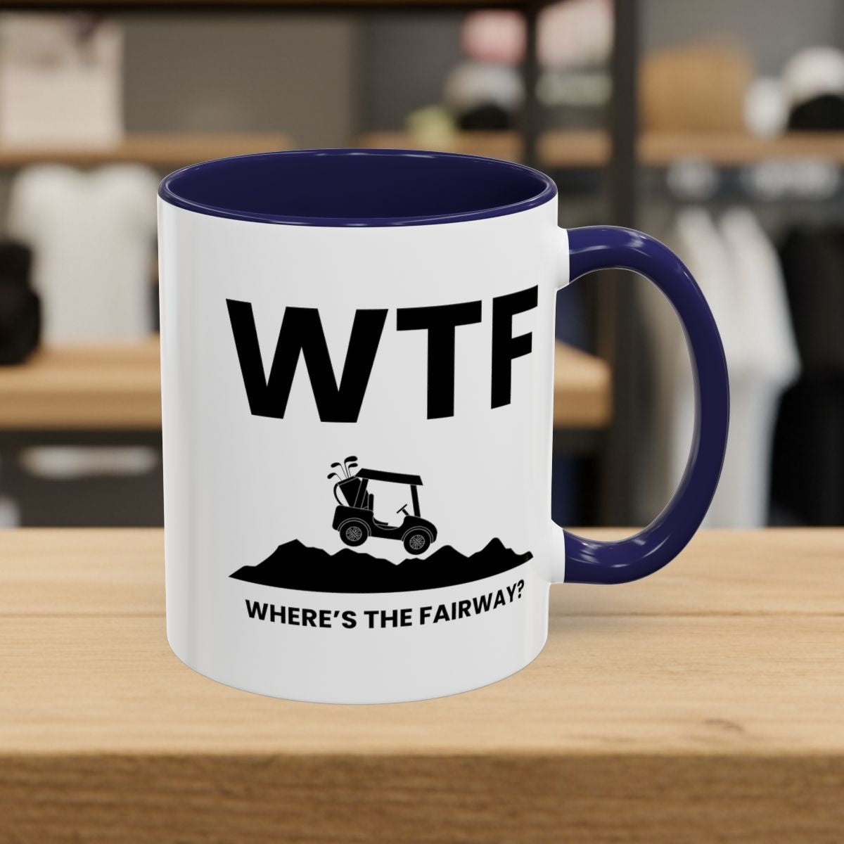 WTF - Where's the Fairway - Golf Mug - 11oz in Navy