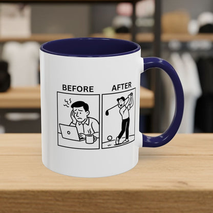 Before & After - Golf Mug - 11oz in Navy