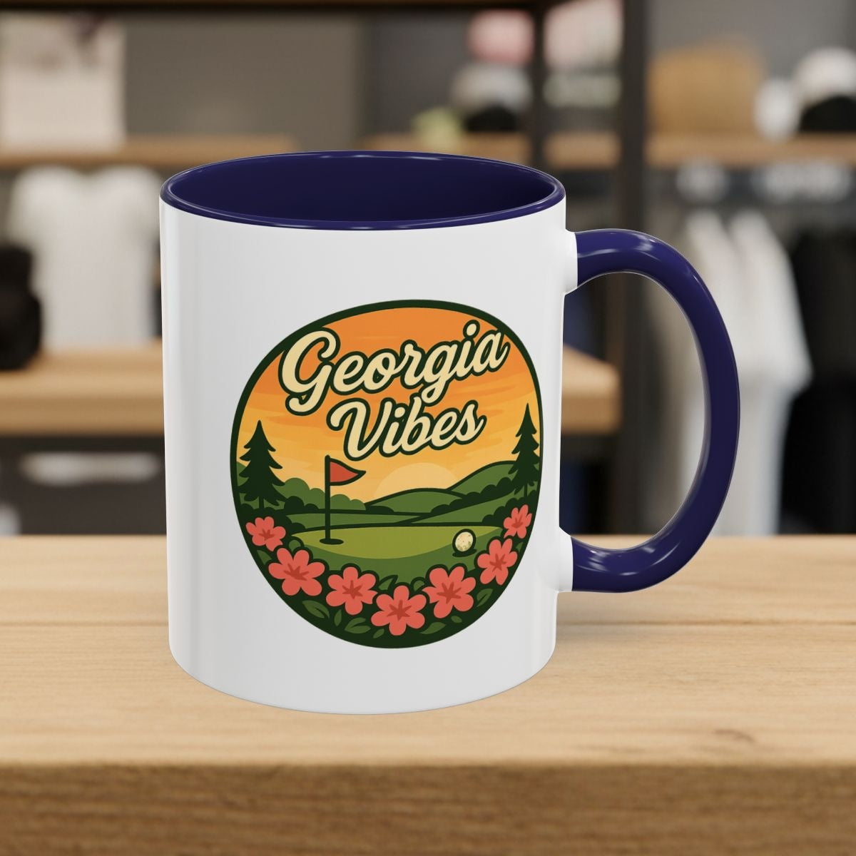Golf Vibes - Georgia Azalea Edition - Golf Mug - 11oz in Navy
