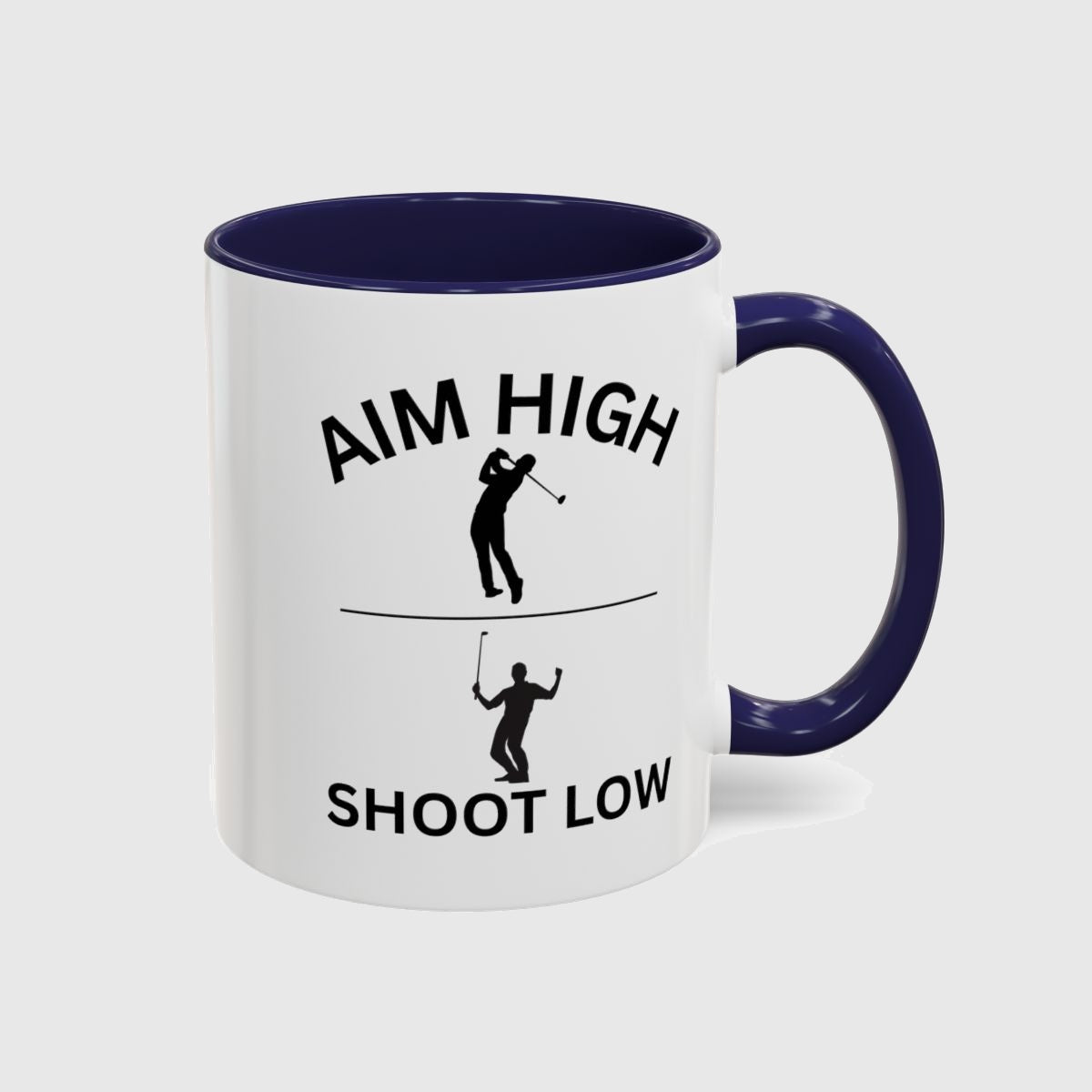 Aim High - Shoot Low (Male) - Golf Mug in Navy