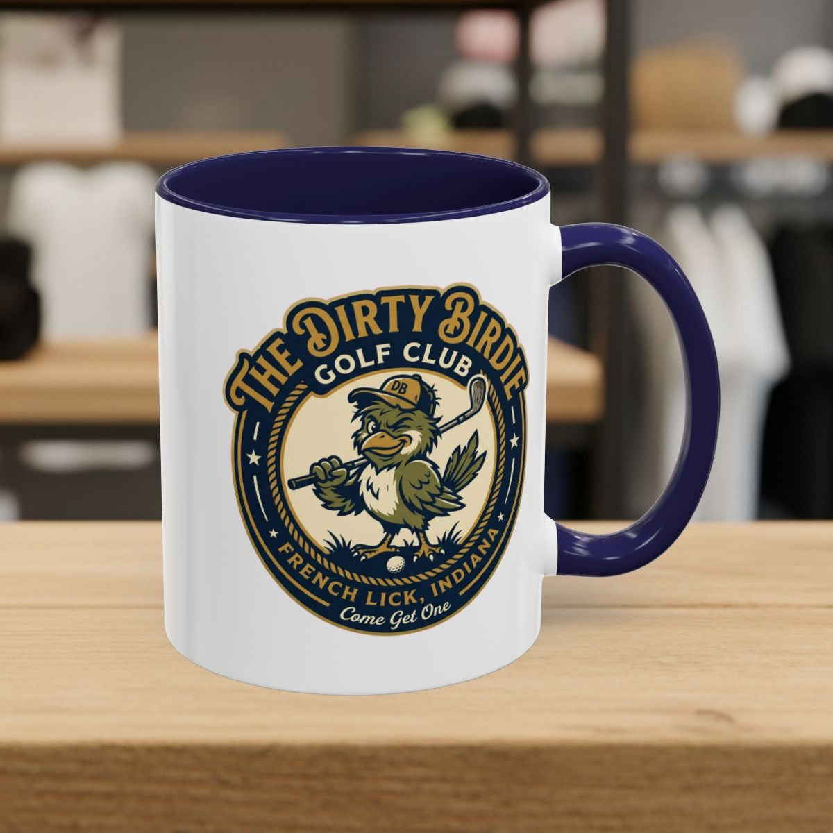 The Dirty Birdie Golf Club - French Lick, Indiana - Golf Mug in Navy