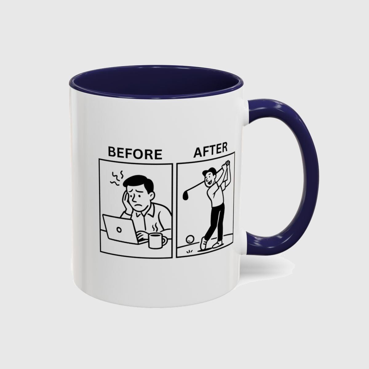 Before & After - Golf Mug in Navy