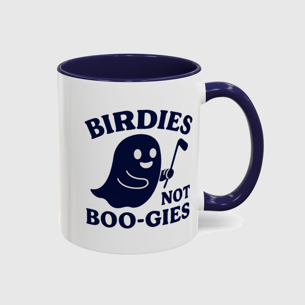 Birdies not BOO-GIES - Golf Mug in Navy