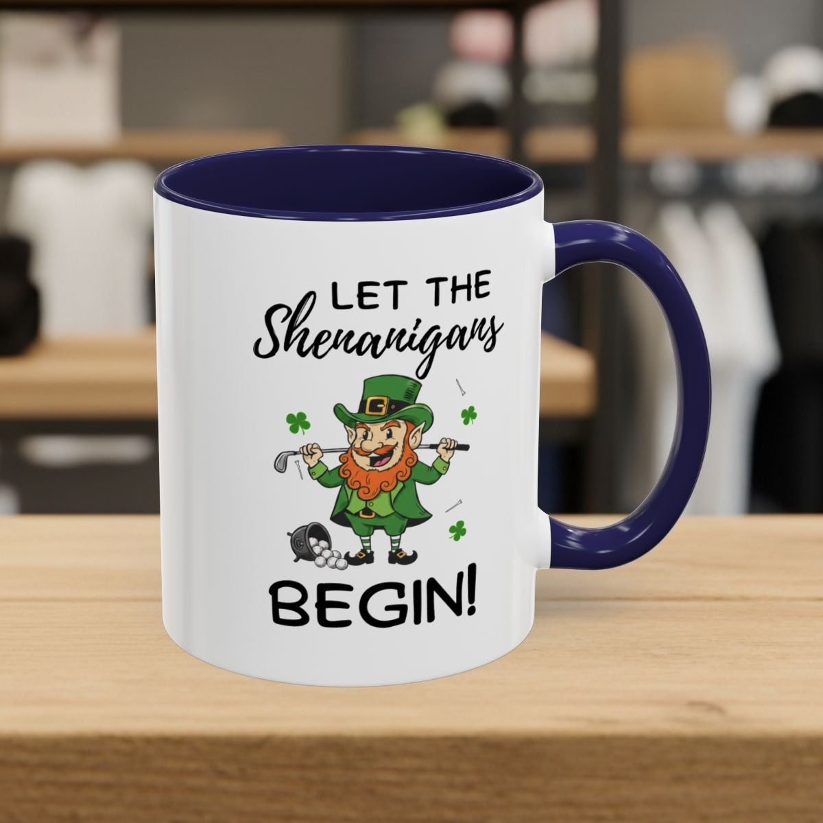 Let The Shenanigans Begin - Golf Mug - 11oz in Navy