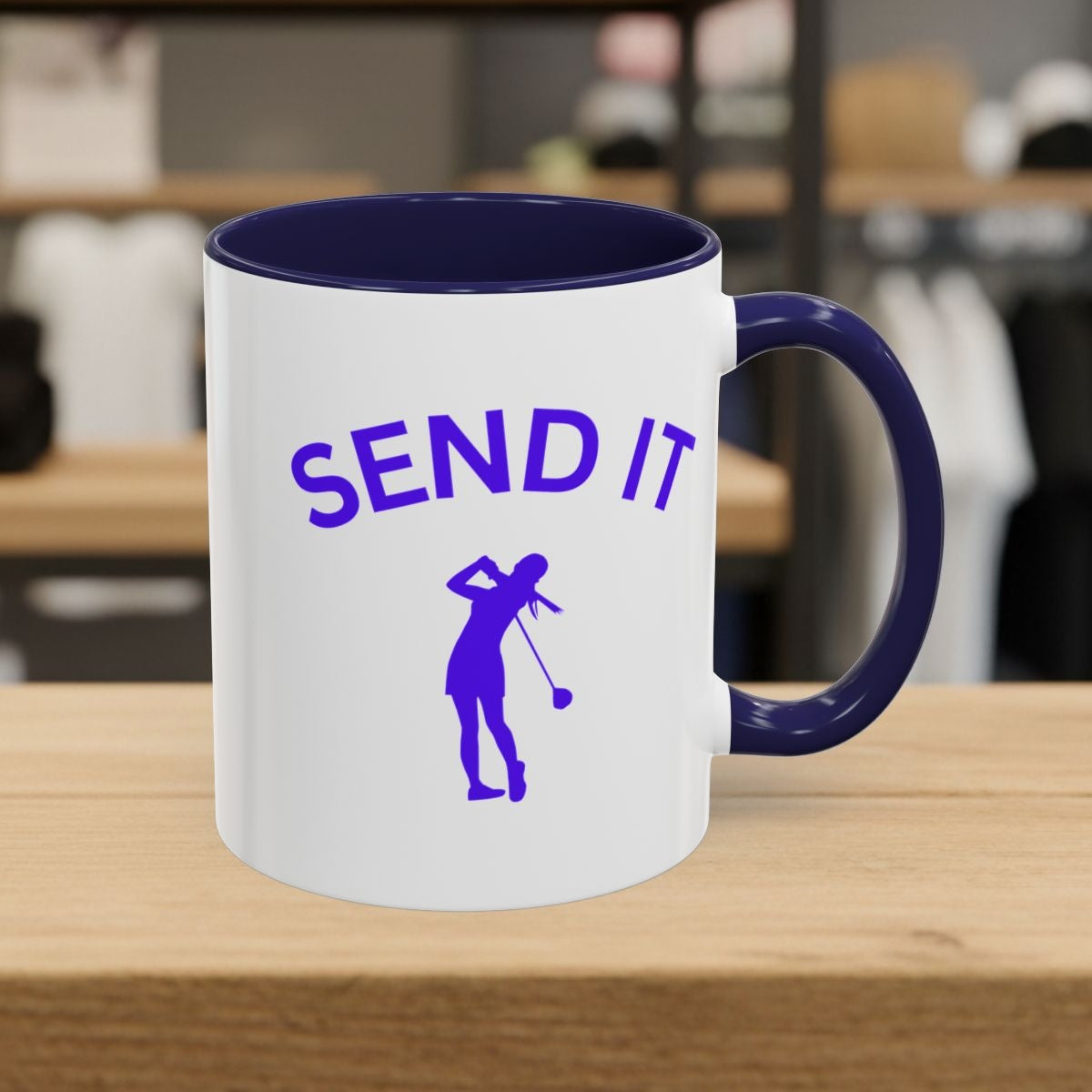 SEND IT (Female) - Golf Mug - 11oz in Navy